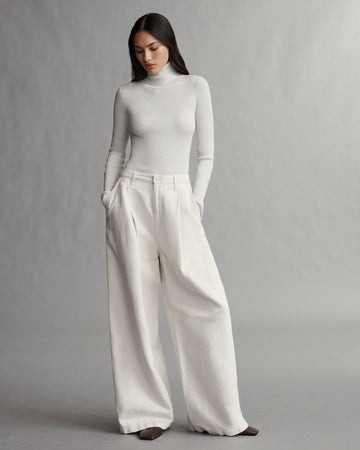 TWP White heather grey Knit Turtleneck in Merino Wool view 10