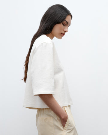 TWP Ivory New Ex T in French Terry view 4