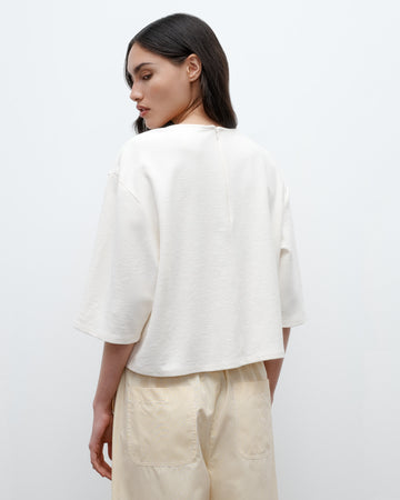 TWP Ivory New Ex T in French Terry view 5
