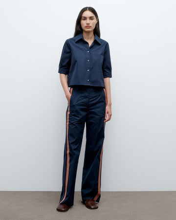 TWP Midnight Isabelle Pant in Vintage Washed Poplin view 5