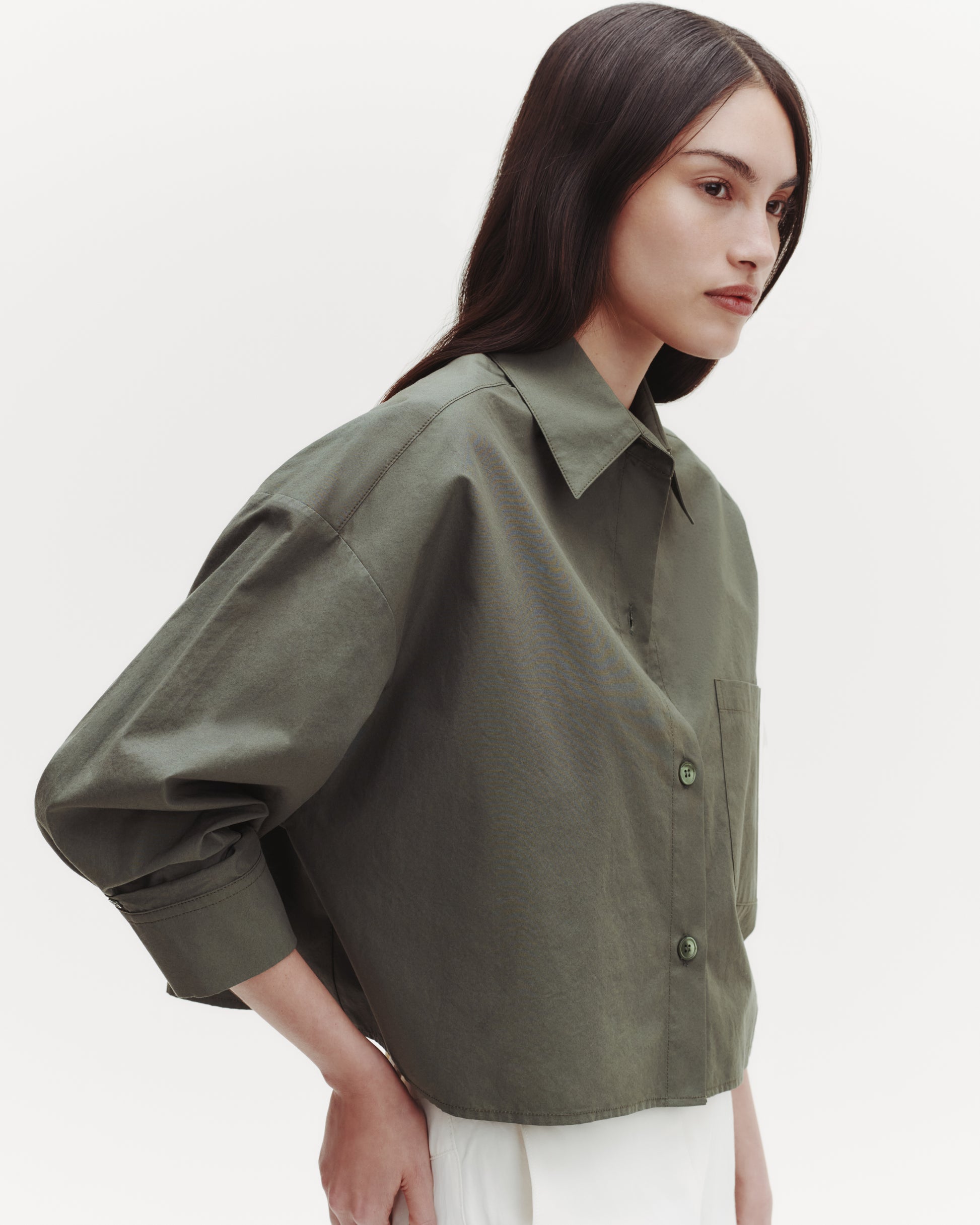 TWP Rosen green Soon to be Ex Shirt in Superfine Cotton view 1