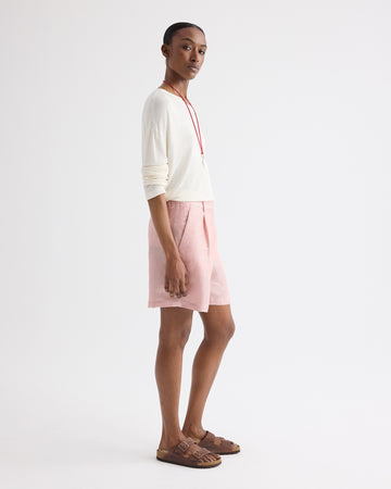 TWP White / red Henry St Short in Cotton Stripes view 4