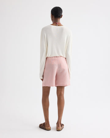 TWP White / red Henry St Short in Cotton Stripes view 5