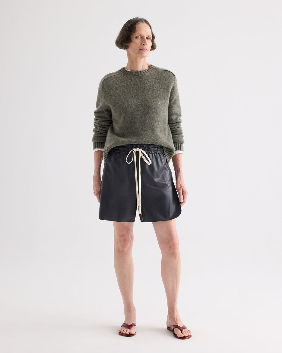 TWP Midnight Boy Boxer Short Update in Paper Leather view 1