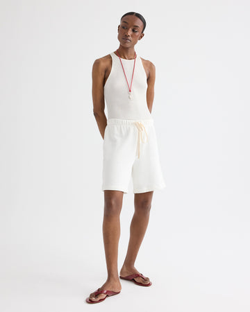 TWP White Sweatshort in Lightweight Sweatshirt view 1