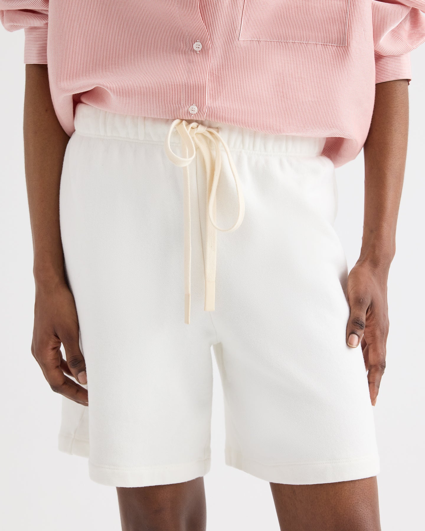 TWP White Sweatshort in Lightweight Sweatshirt view 7