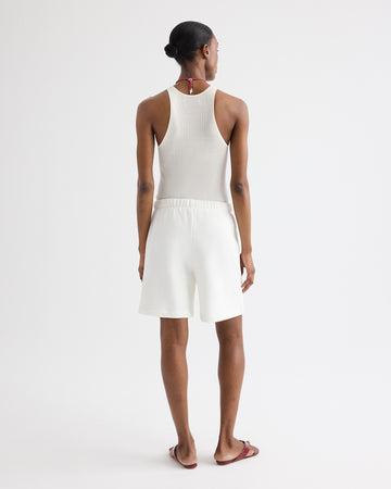 TWP White Sweatshort in Lightweight Sweatshirt view 4