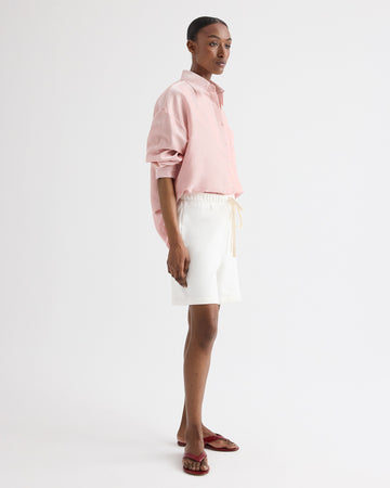 TWP White Sweatshort in Lightweight Sweatshirt view 6