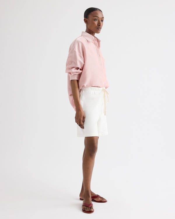 TWP White Sweatshort in Lightweight Sweatshirt view 6