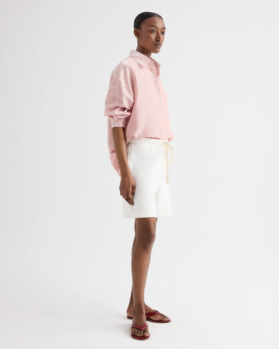 TWP White Sweatshort in Lightweight Sweatshirt view 6