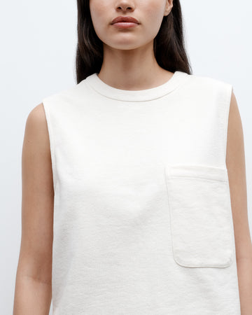 TWP Ivory Cropped Muscle Tank in French Terry view 1