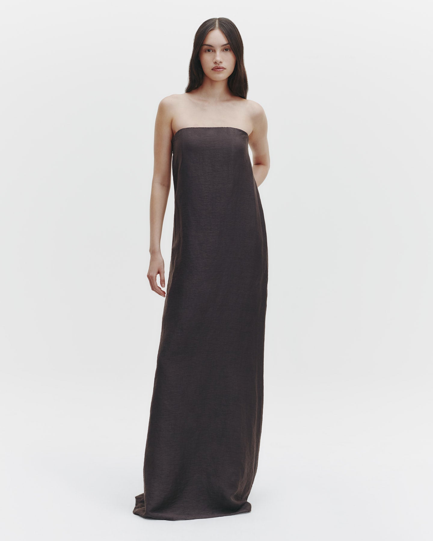 TWP Chocolate Carolyn's Gown in Delave Linen view 6
