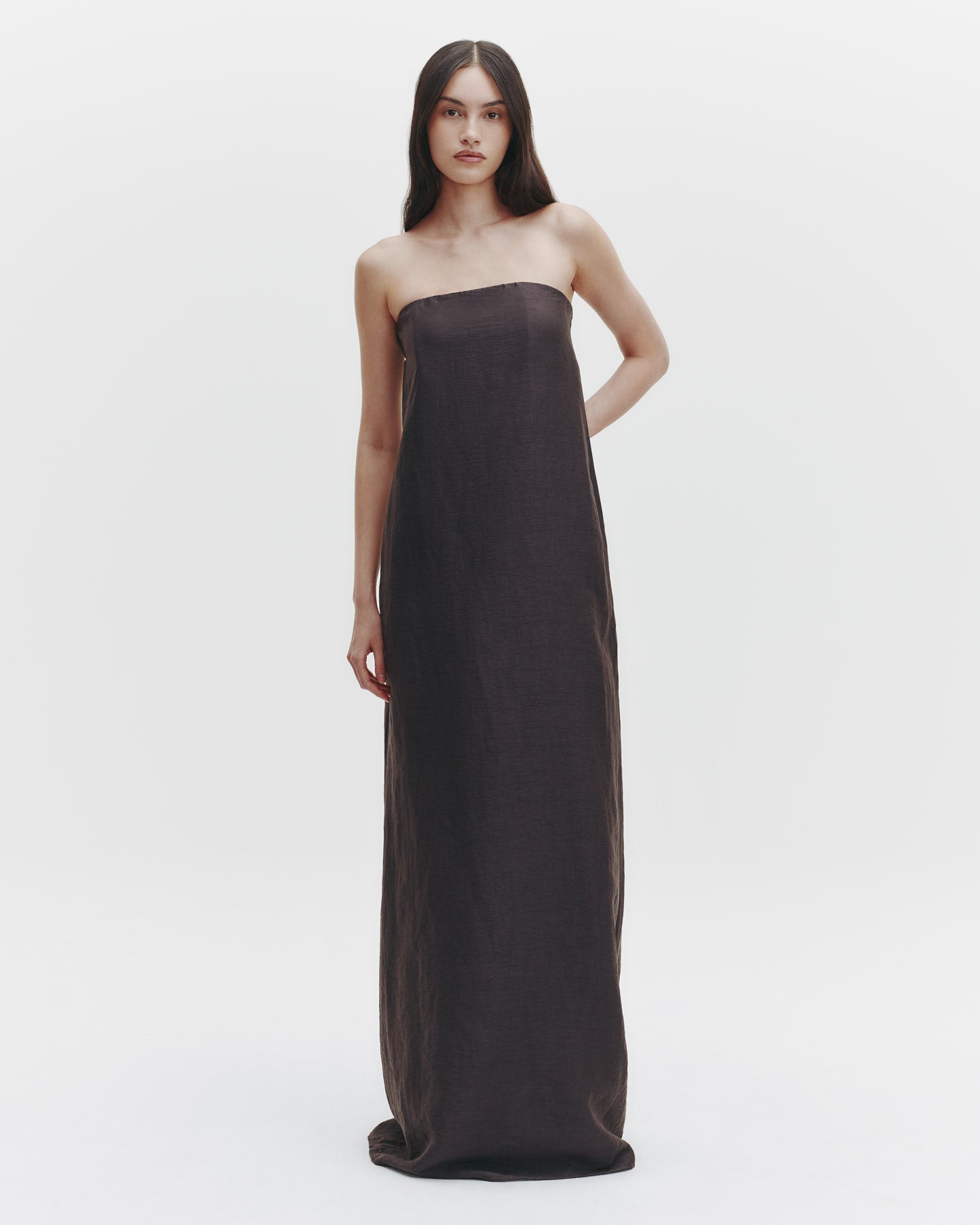 TWP Chocolate Carolyn's Gown in Delave Linen view 1