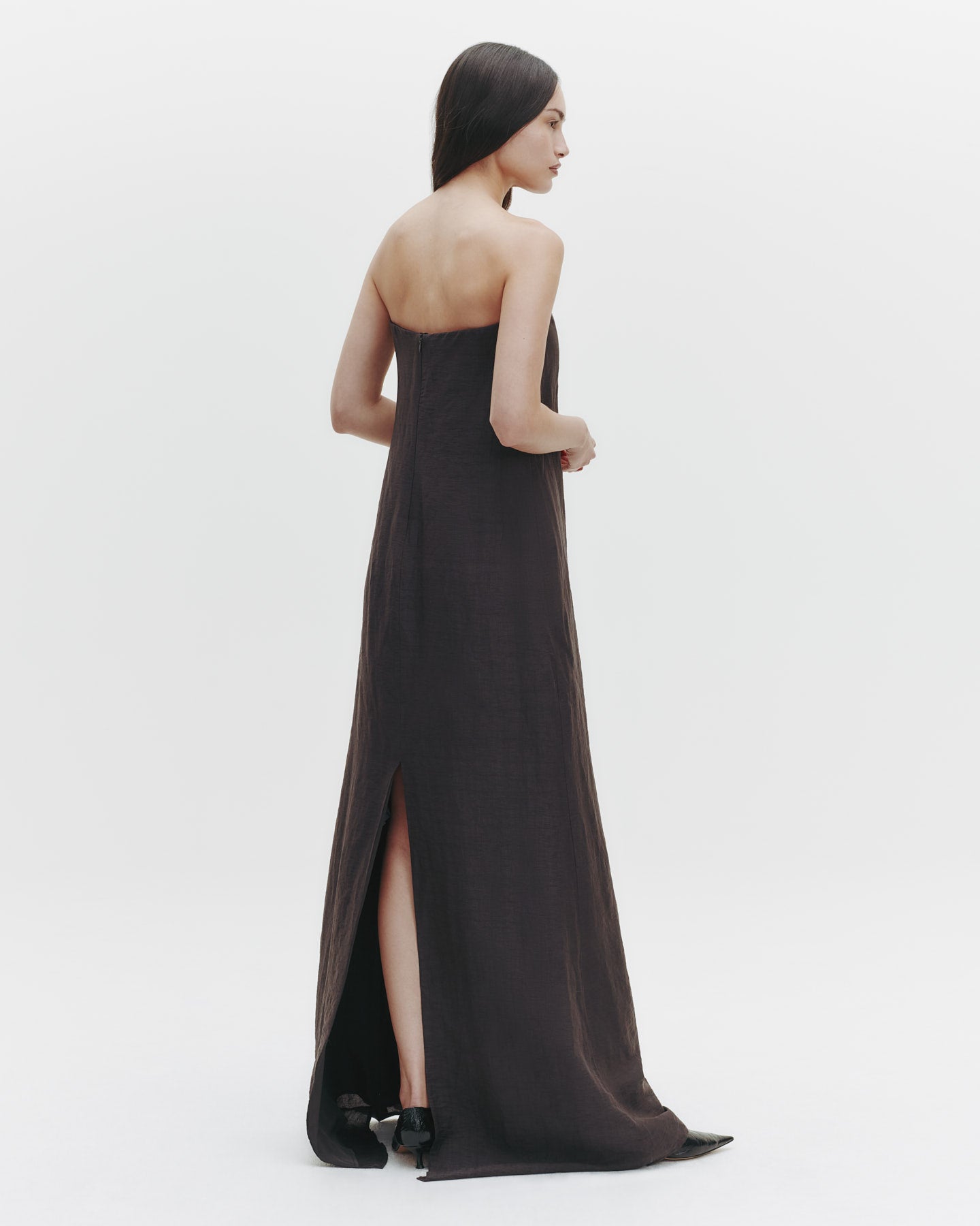 TWP Chocolate Carolyn&#39;s Gown in Delave Linen view 3