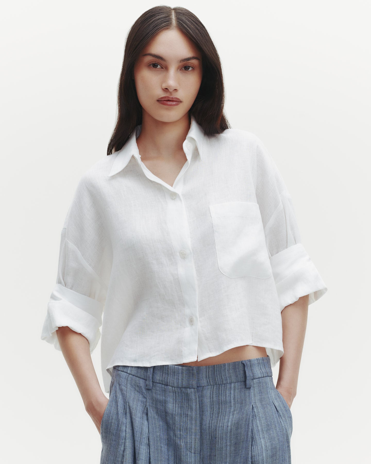 TWP White Next Ex Shirt in Delave Linen view 1