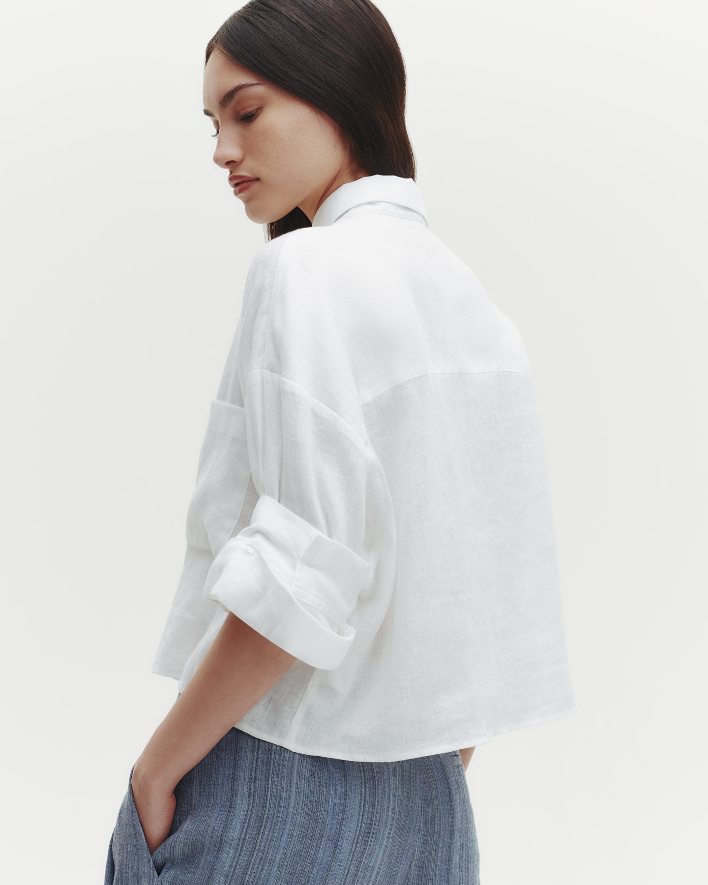 TWP White Next Ex Shirt in Delave Linen view 3