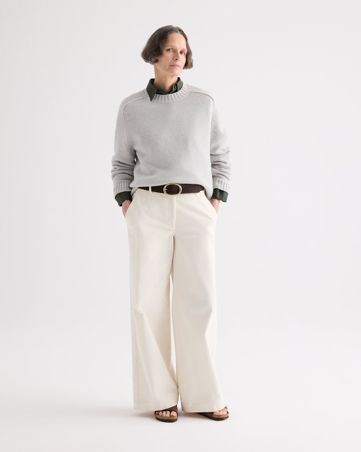 TWP Pumice New Jill Crewneck Sweater in Italian Cashmere view 2