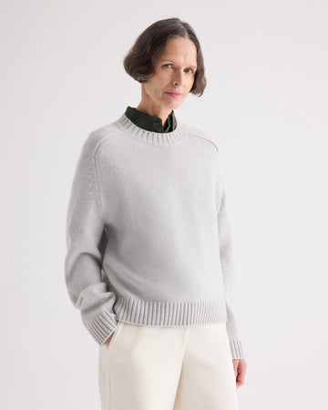 TWP Pumice New Jill Crewneck Sweater in Italian Cashmere view 1