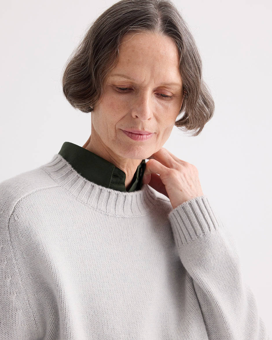 TWP Pumice New Jill Crewneck Sweater in Italian Cashmere view 3
