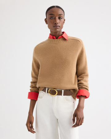 TWP Brown sugar New Jill Crewneck Sweater in Cashmere view 2