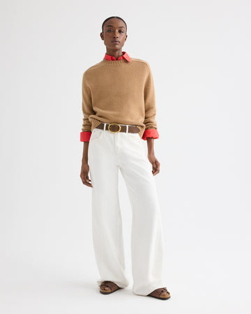 TWP Brown sugar New Jill Crewneck Sweater in Cashmere view 4