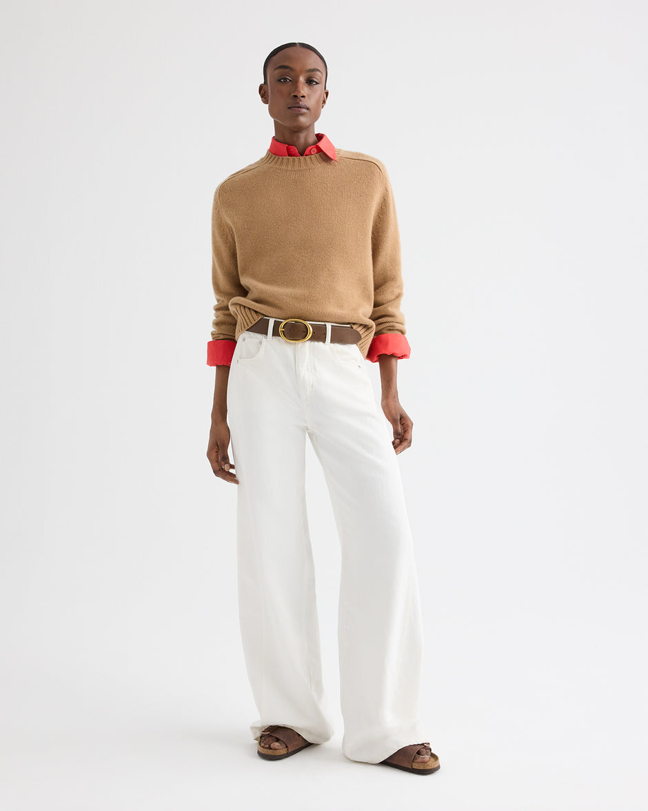 TWP Brown sugar New Jill Crewneck Sweater in Cashmere view 4