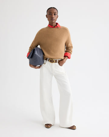 TWP Brown sugar New Jill Crewneck Sweater in Cashmere view 3