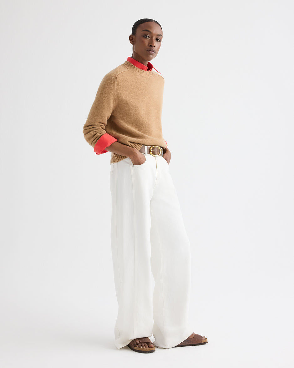 TWP Brown sugar New Jill Crewneck Sweater in Cashmere view 5