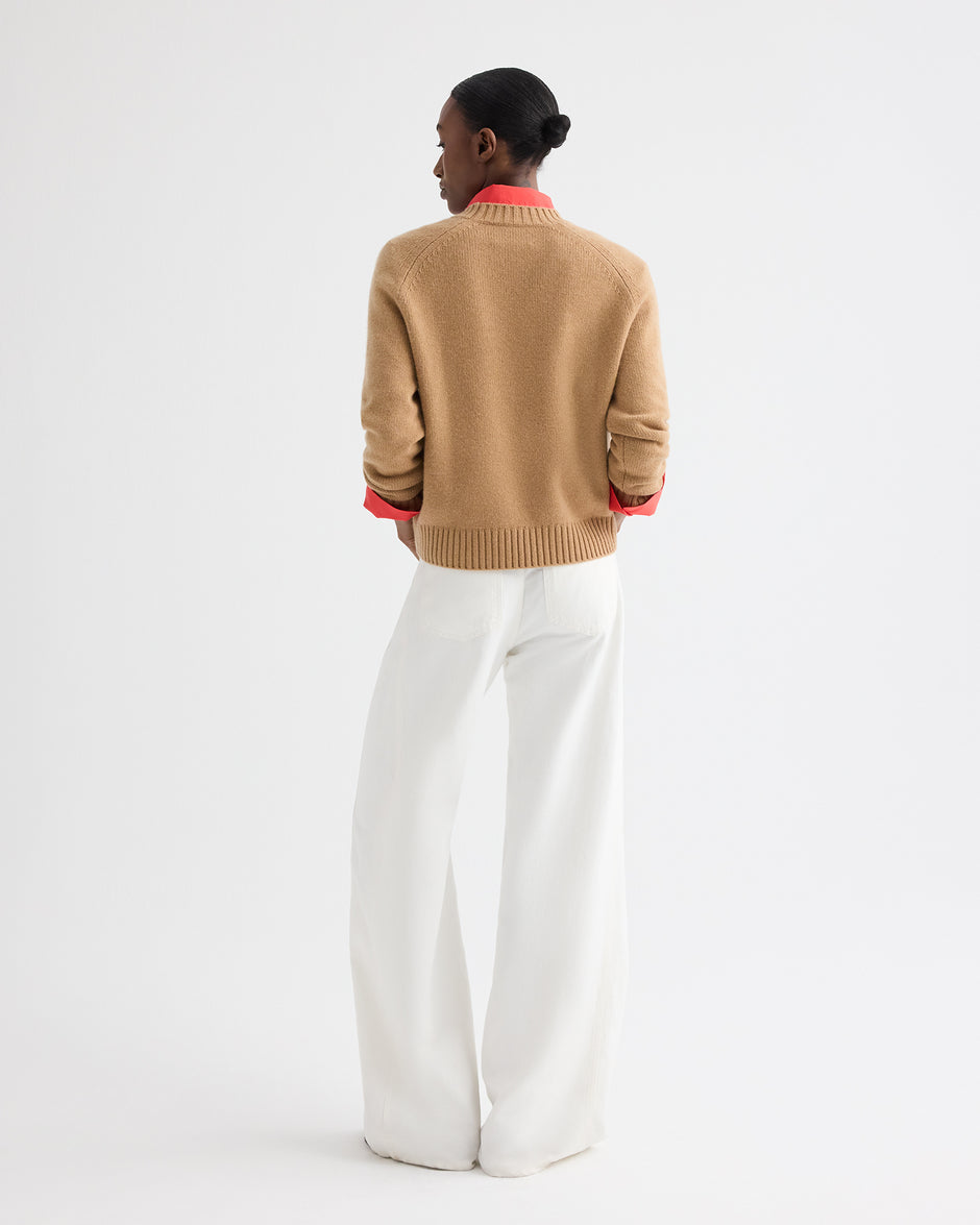 TWP Brown sugar New Jill Crewneck Sweater in Cashmere view 6