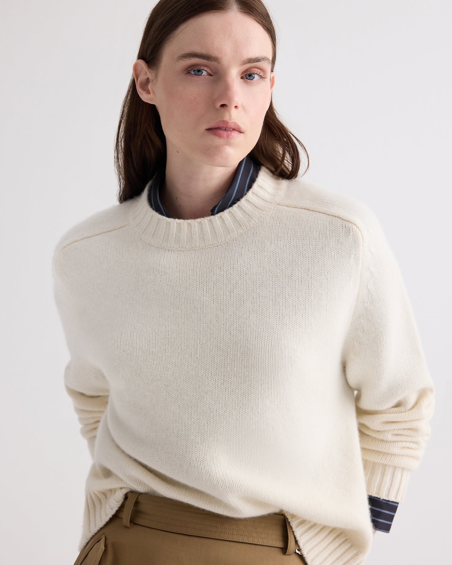 TWP Ivory NEW JILL CREWNECK - IVORY view 1