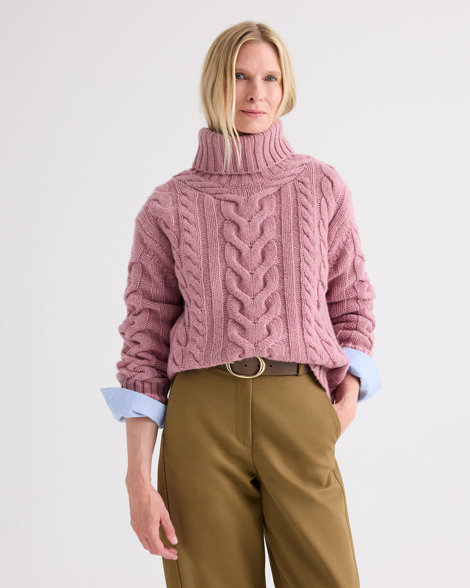 TWP Plum Traveling T Neck Sweater in Italian Cashmere view 2