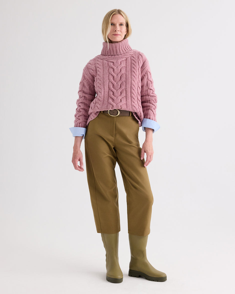 TWP Plum Traveling T Neck Sweater in Italian Cashmere view 1