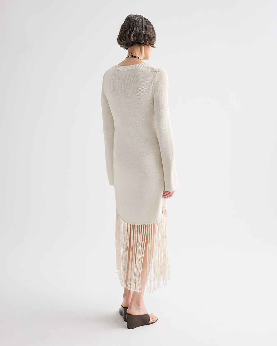 TWP Ivory That One Night In Tulum Dress in Kashy Silk Blend Rope view 4
