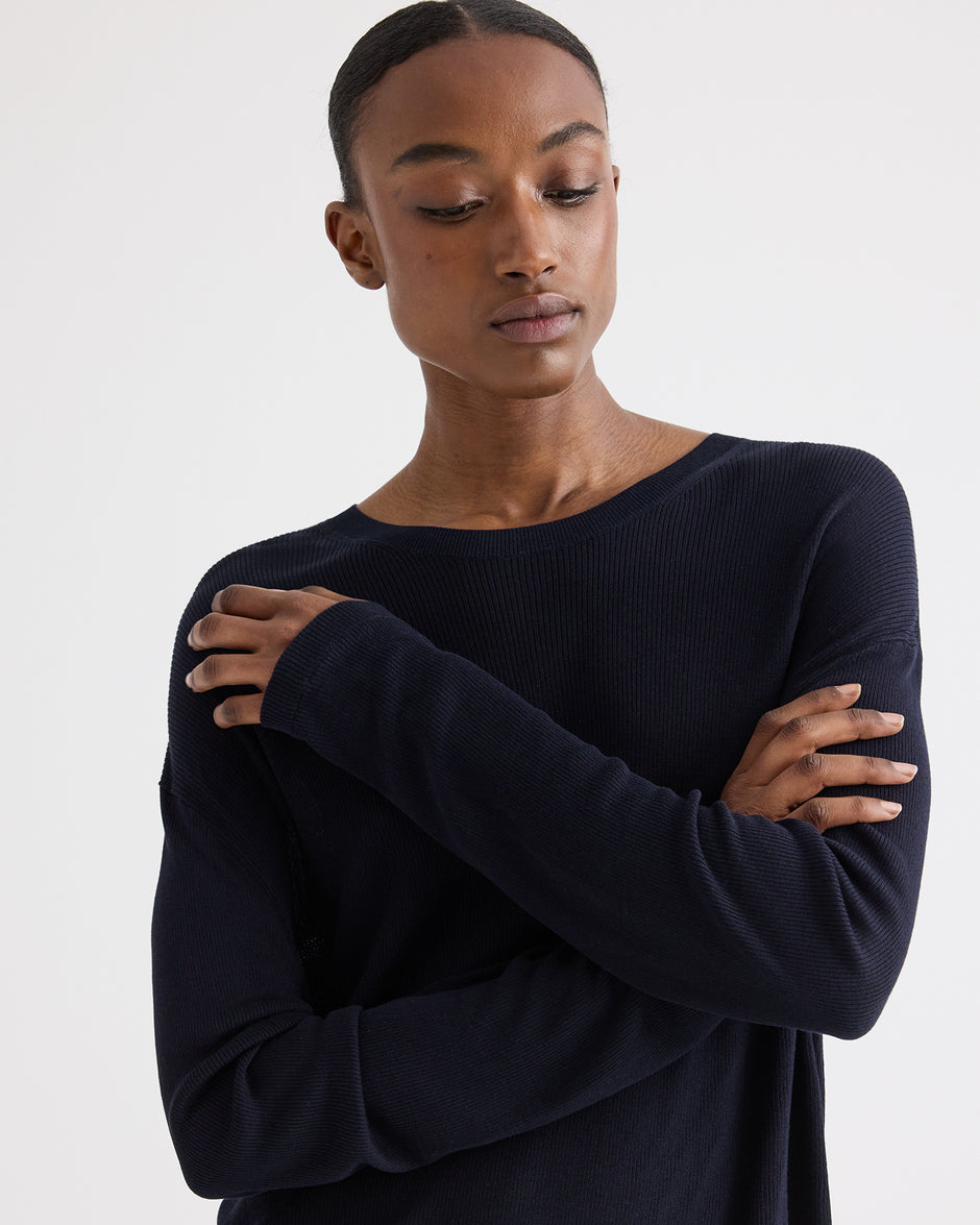 TWP Midnight Ls Crewneck in Viscose Silk view 6