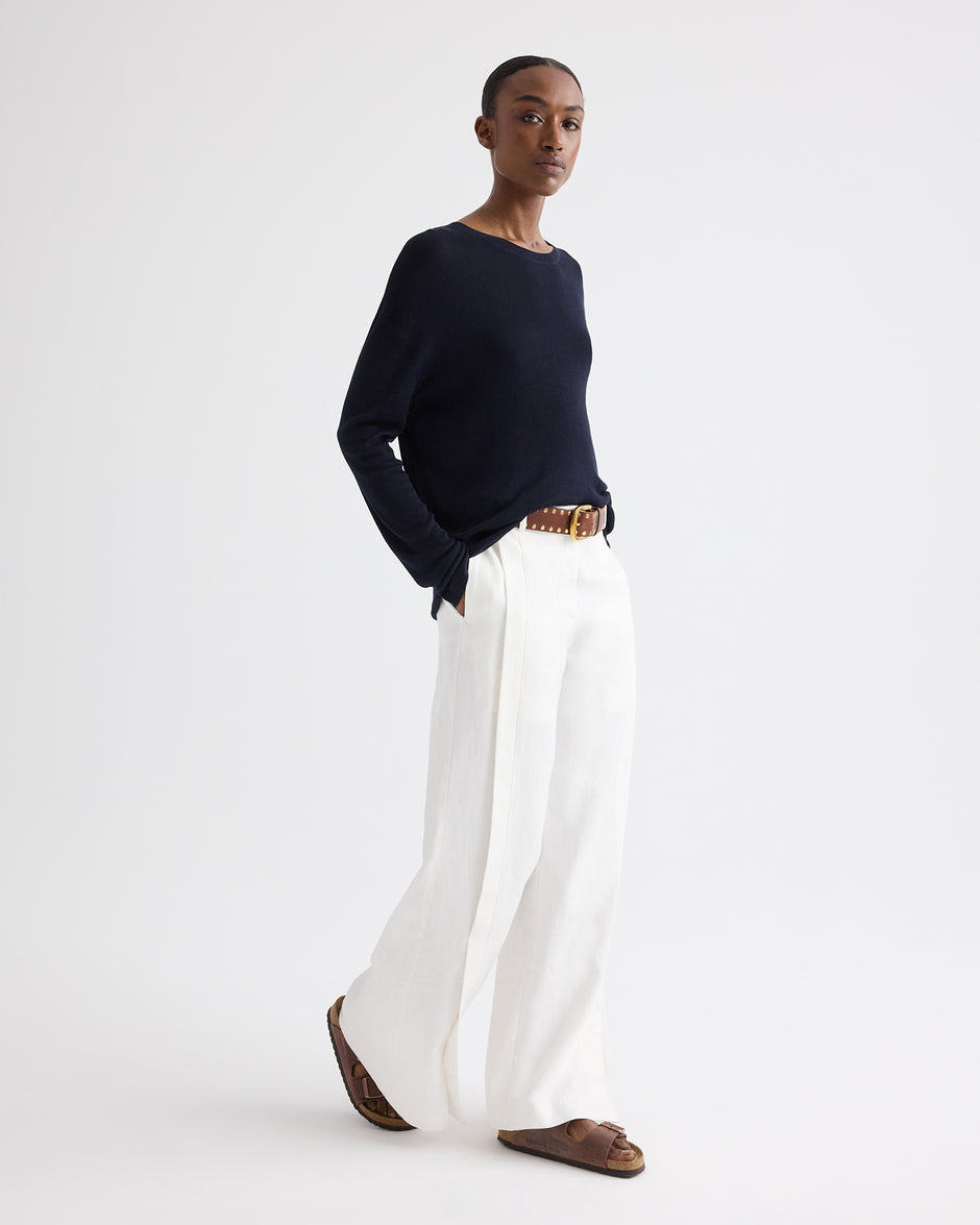 TWP Midnight Ls Crewneck in Viscose Silk view 3