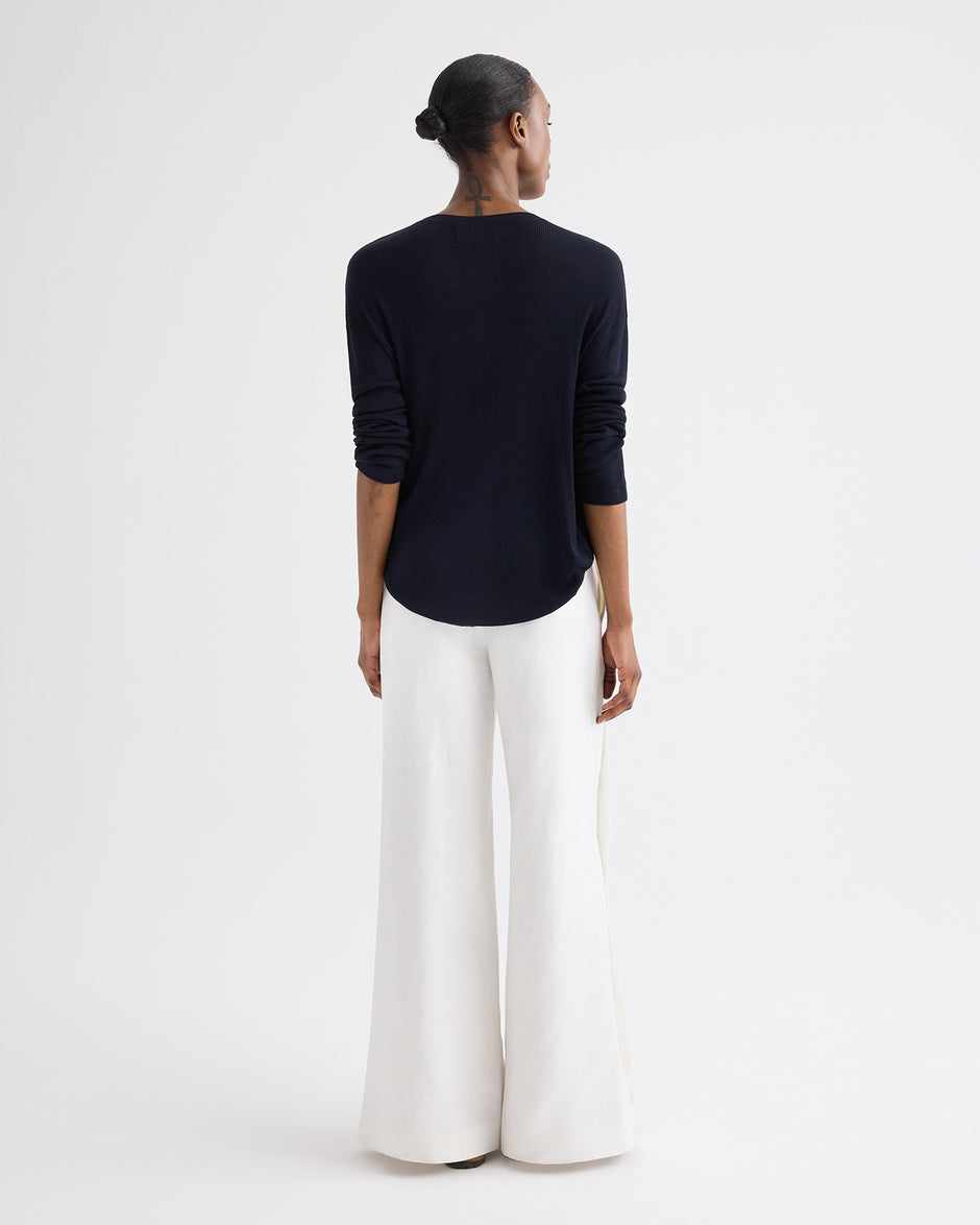 TWP Midnight Ls Crewneck in Viscose Silk view 4
