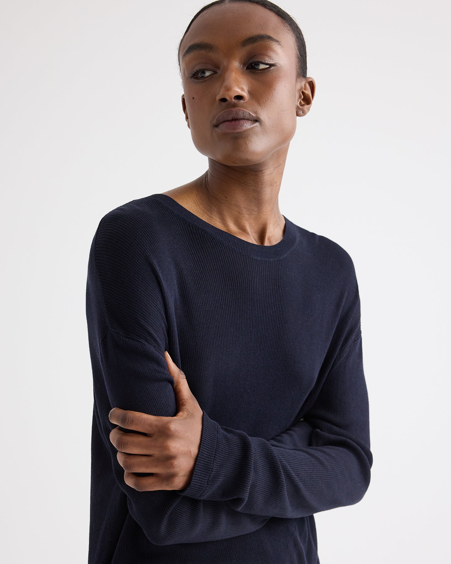 TWP Midnight Ls Crewneck in Viscose Silk view 5