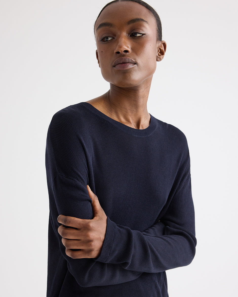 TWP Midnight Ls Crewneck in Viscose Silk view 5