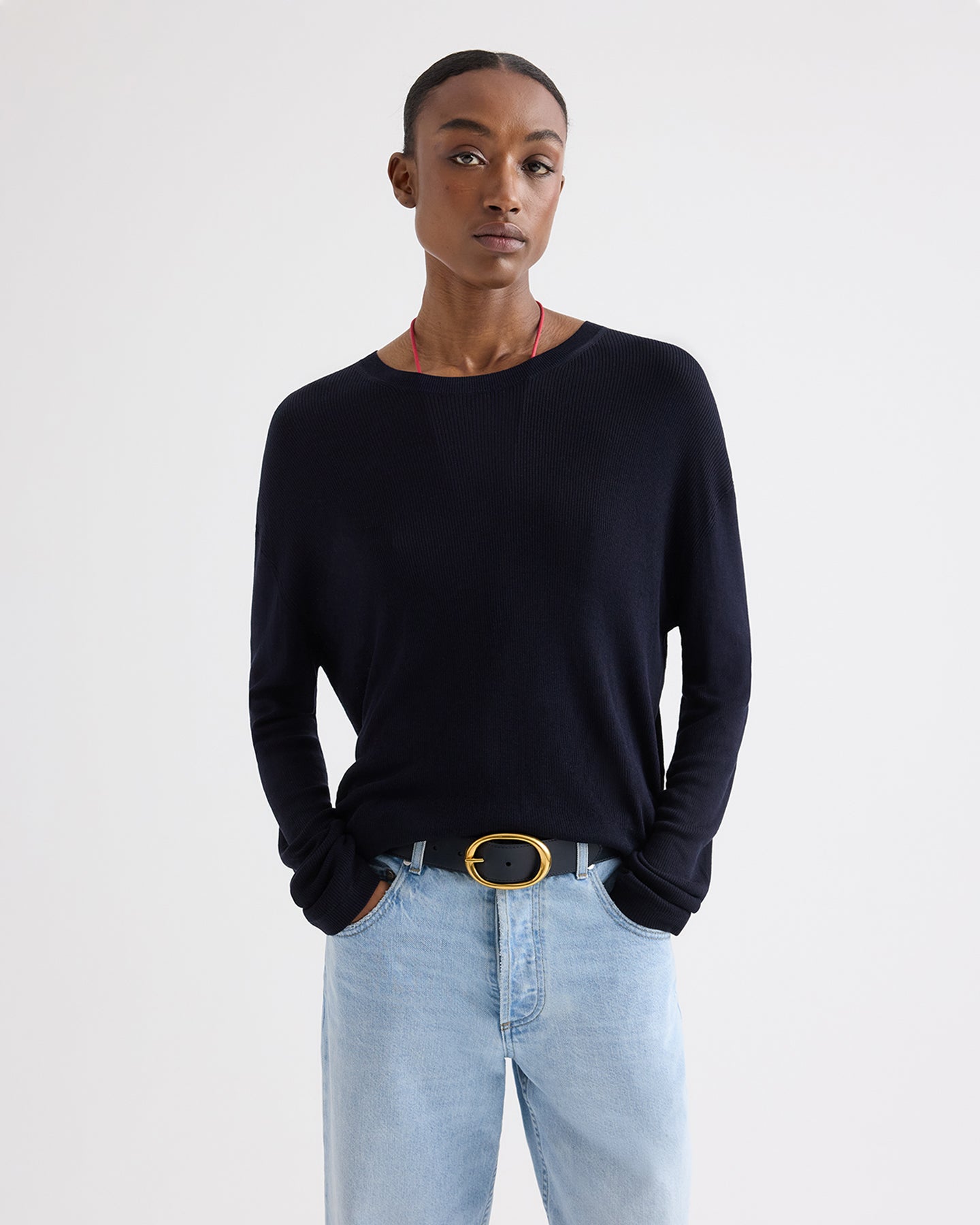 TWP Midnight Ls Crewneck in Viscose Silk view 7