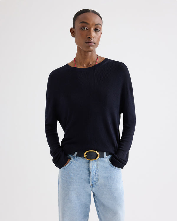 TWP Midnight Ls Crewneck in Viscose Silk view 7