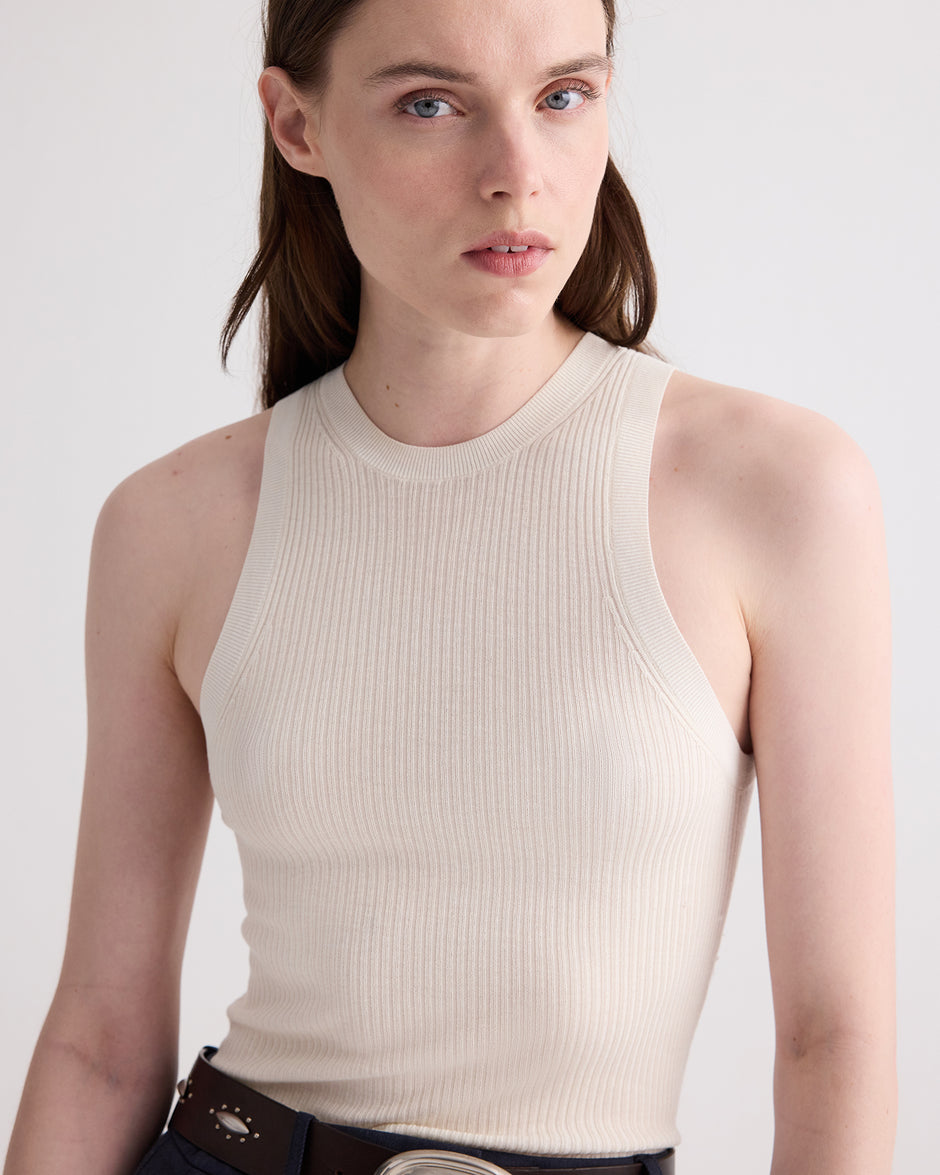 TWP Ivory Port Tank in Viscose Silk view 2