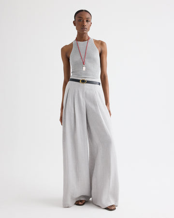 TWP Light heather grey Harbor Tank in Viscose Silk view 3