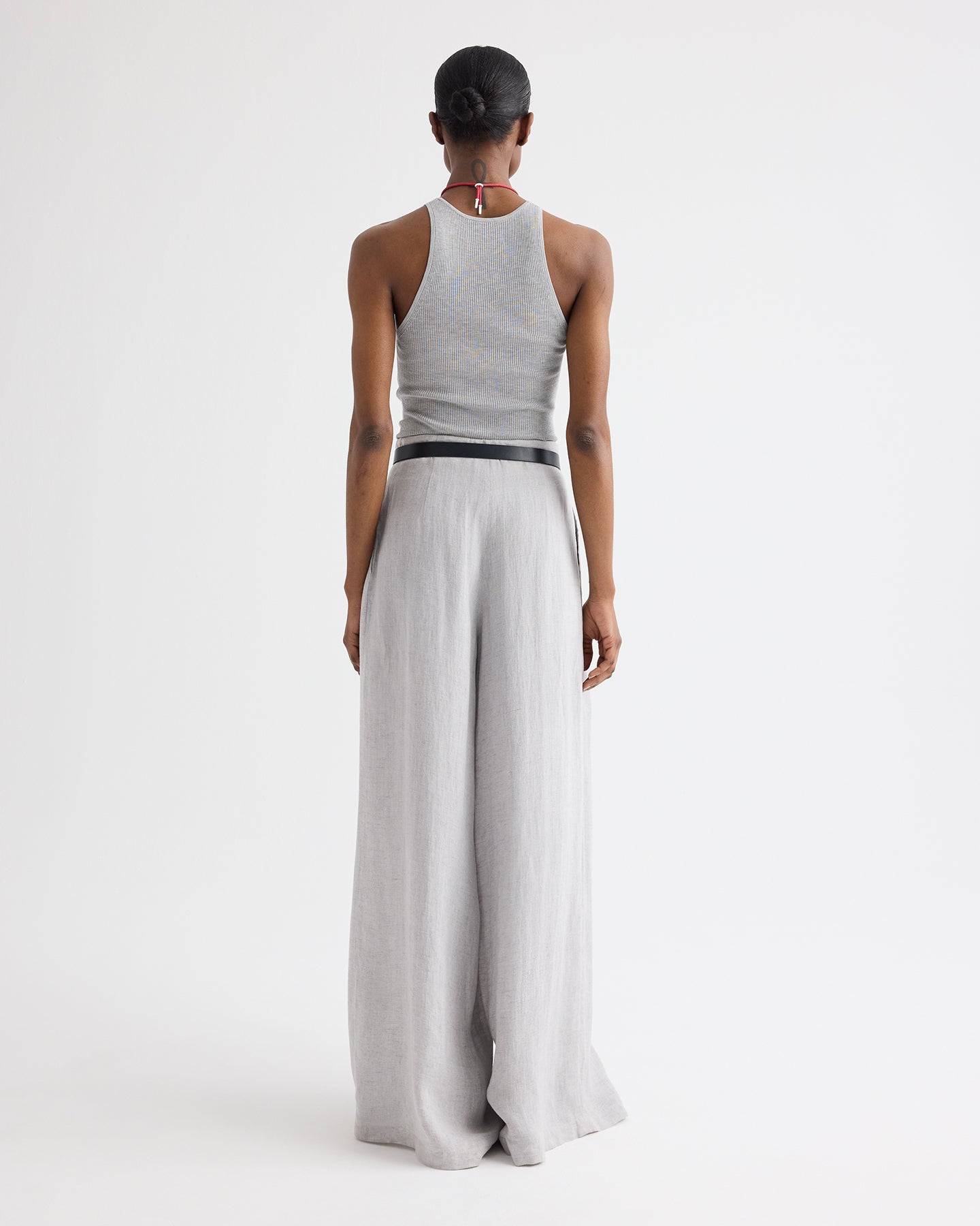 TWP Light heather grey Harbor Tank in Viscose Silk view 5