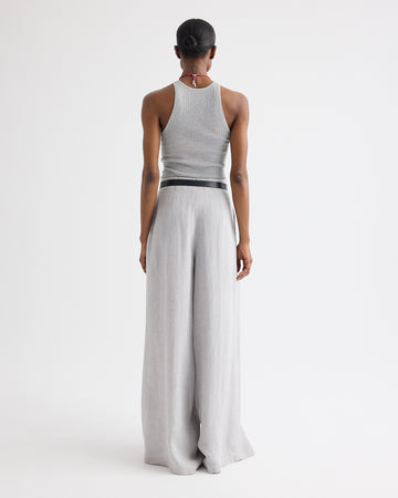 TWP Light heather grey Harbor Tank in Viscose Silk view 5