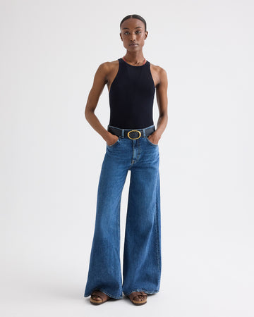 TWP Midnight Harbor Tank in Viscose Silk view 3