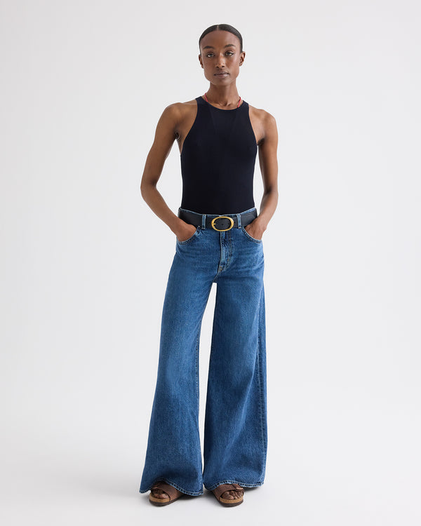 TWP Midnight Harbor Tank in Viscose Silk view 3