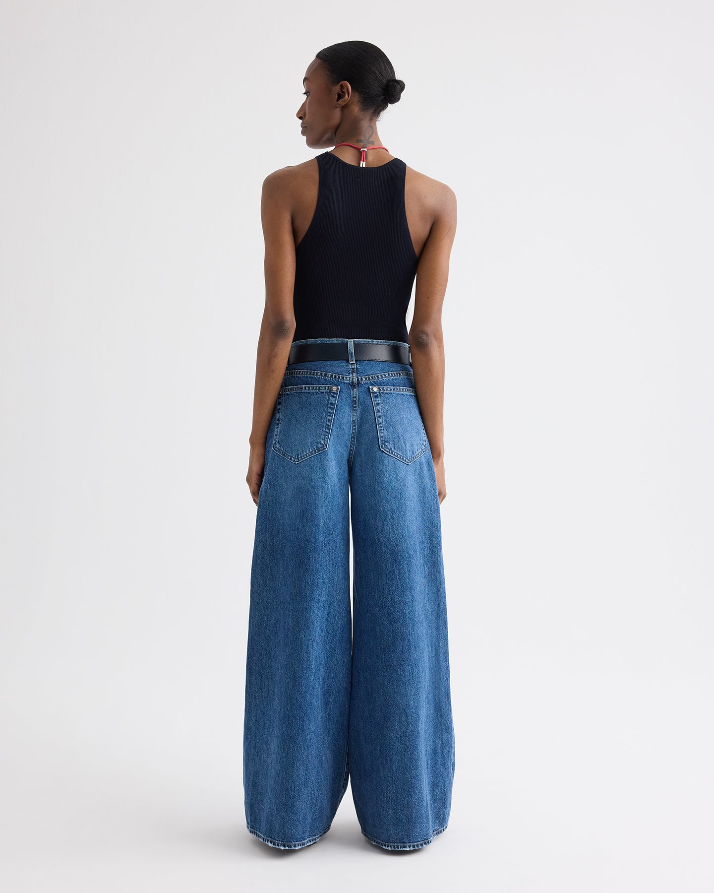 TWP Midnight Harbor Tank in Viscose Silk view 5