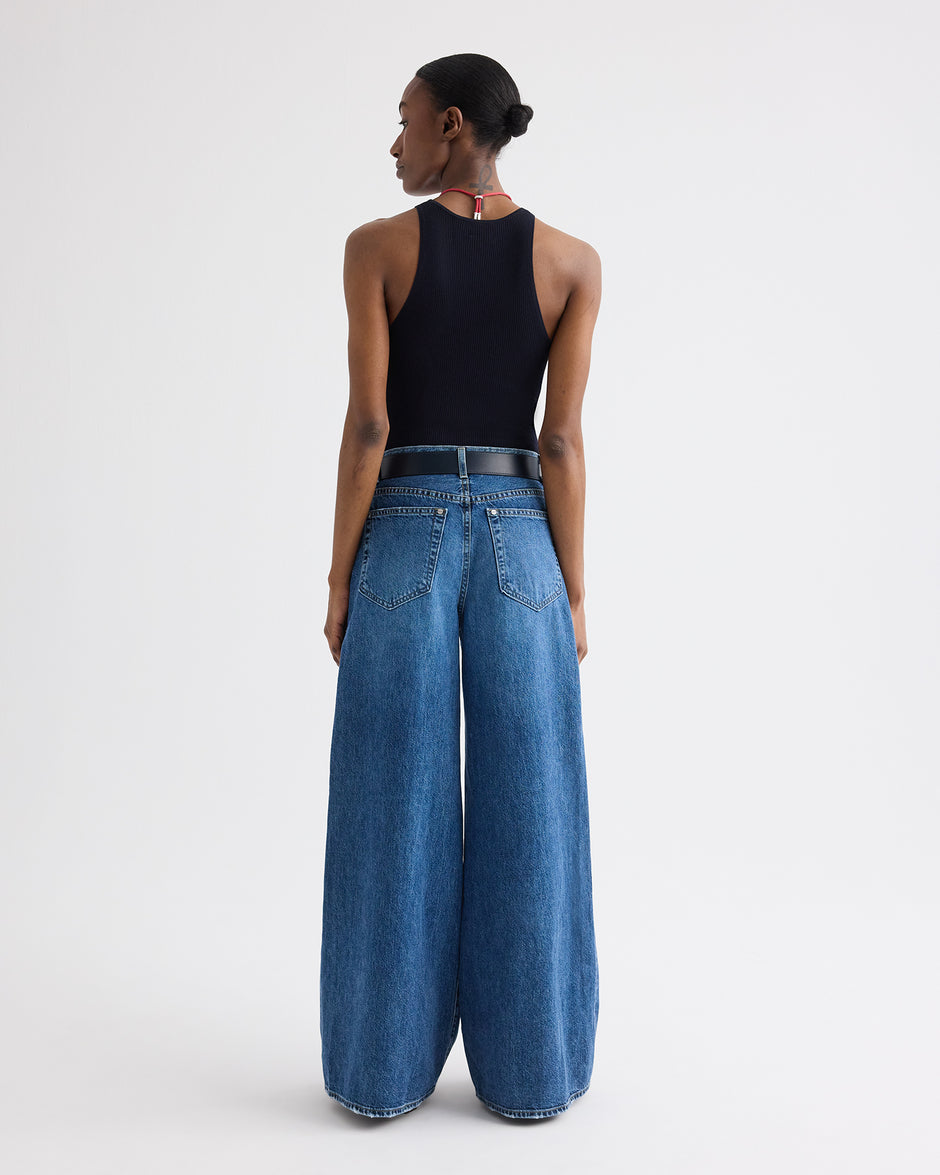 TWP Midnight Harbor Tank in Viscose Silk view 5