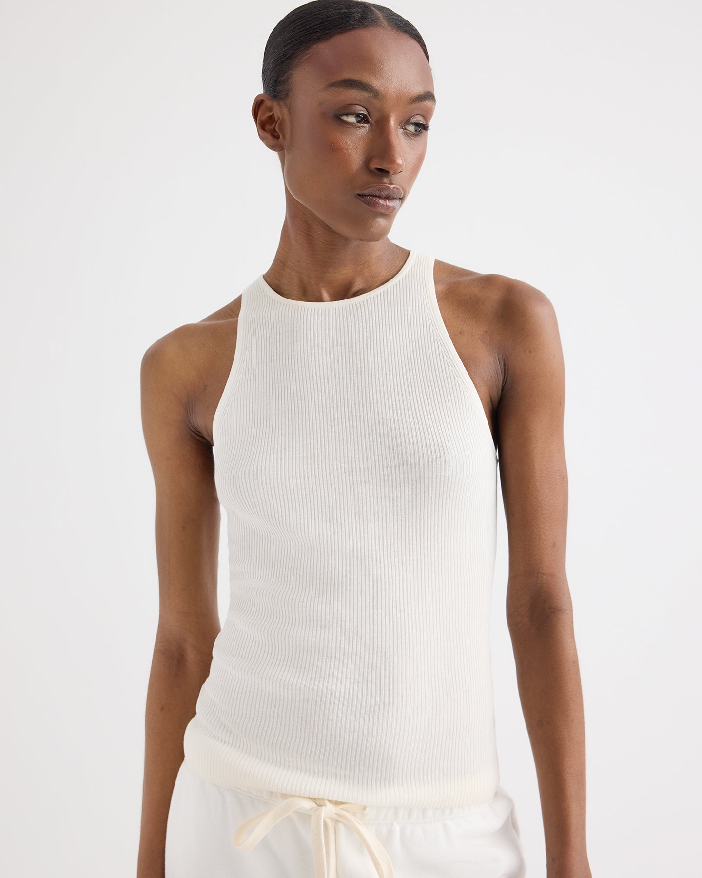 TWP Ivory Harbor Tank in Viscose Silk view 2