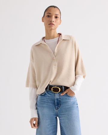 TWP Canvas SS Polo Sweater in Italian Cashmere view 1